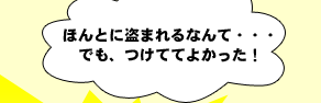 ほんとに盗まれるなんて・・・でも、つけててよかった！